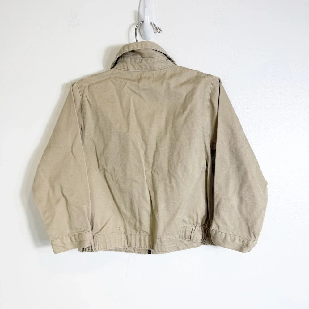 Polo Ralph Lauren Harrington Jacket Boys 3T Tan Khaki Cotton Twill Windbreaker